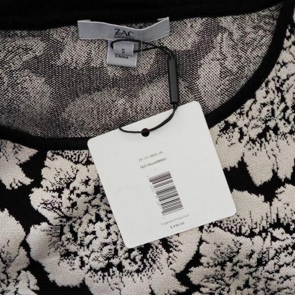 ZAC Zac Posen Floral Sleeveless Fitted Stretchy Knit Dress Women's Size Small - Picture 5 of 7